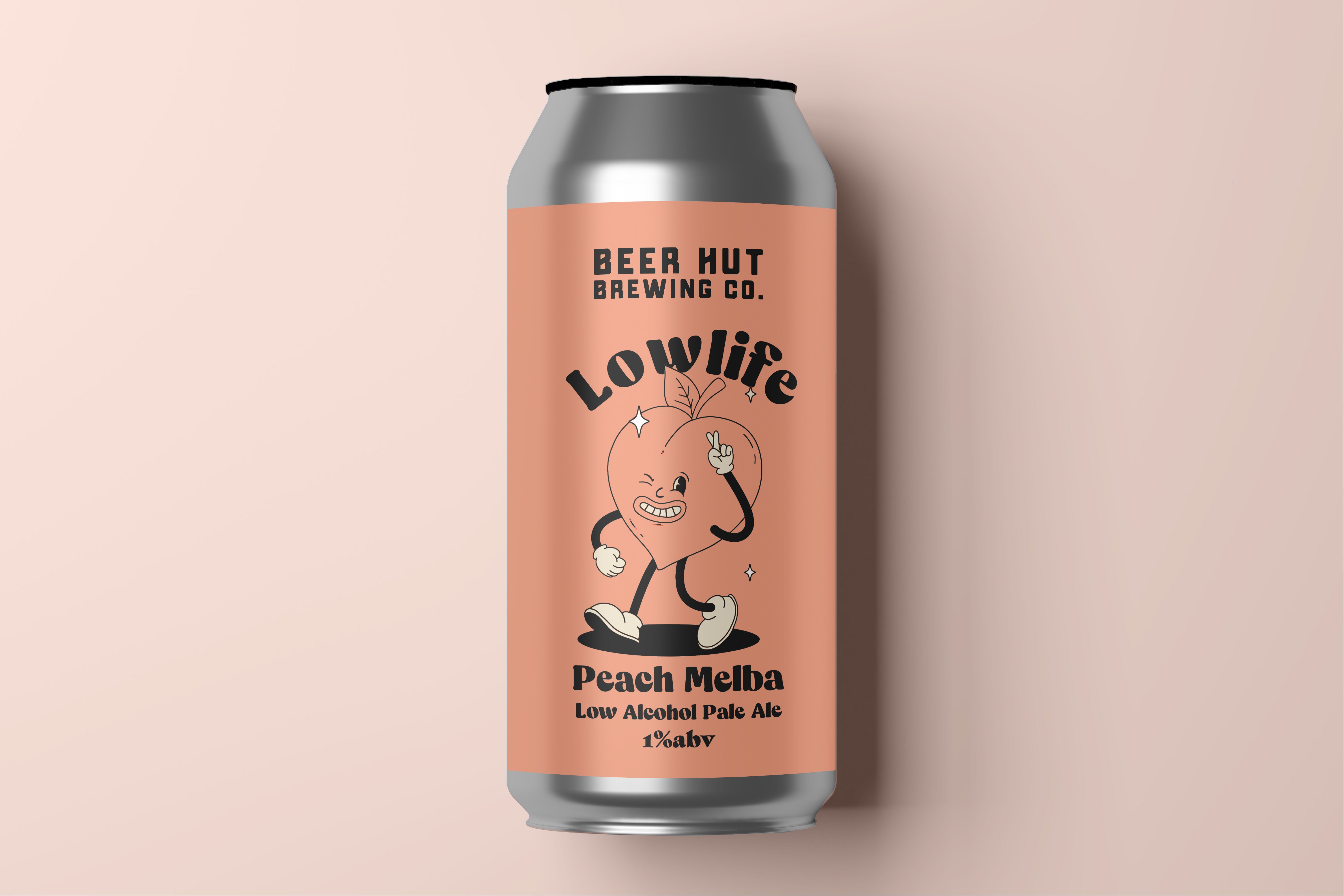 Beer Hut PEACH MELBA  LOW ALCOHOL PALE ALE  1%ABV - Beer Hut Brewing Company